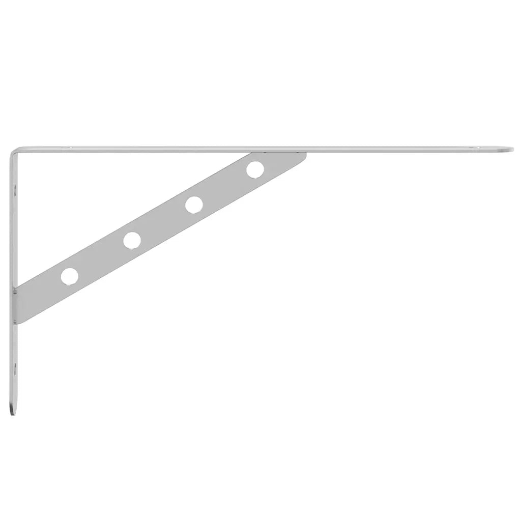 4 pz Staffe per Mensola | Ripiano | Scaffale 30x2,5x15,5 cm in Acciaio Inox Argento