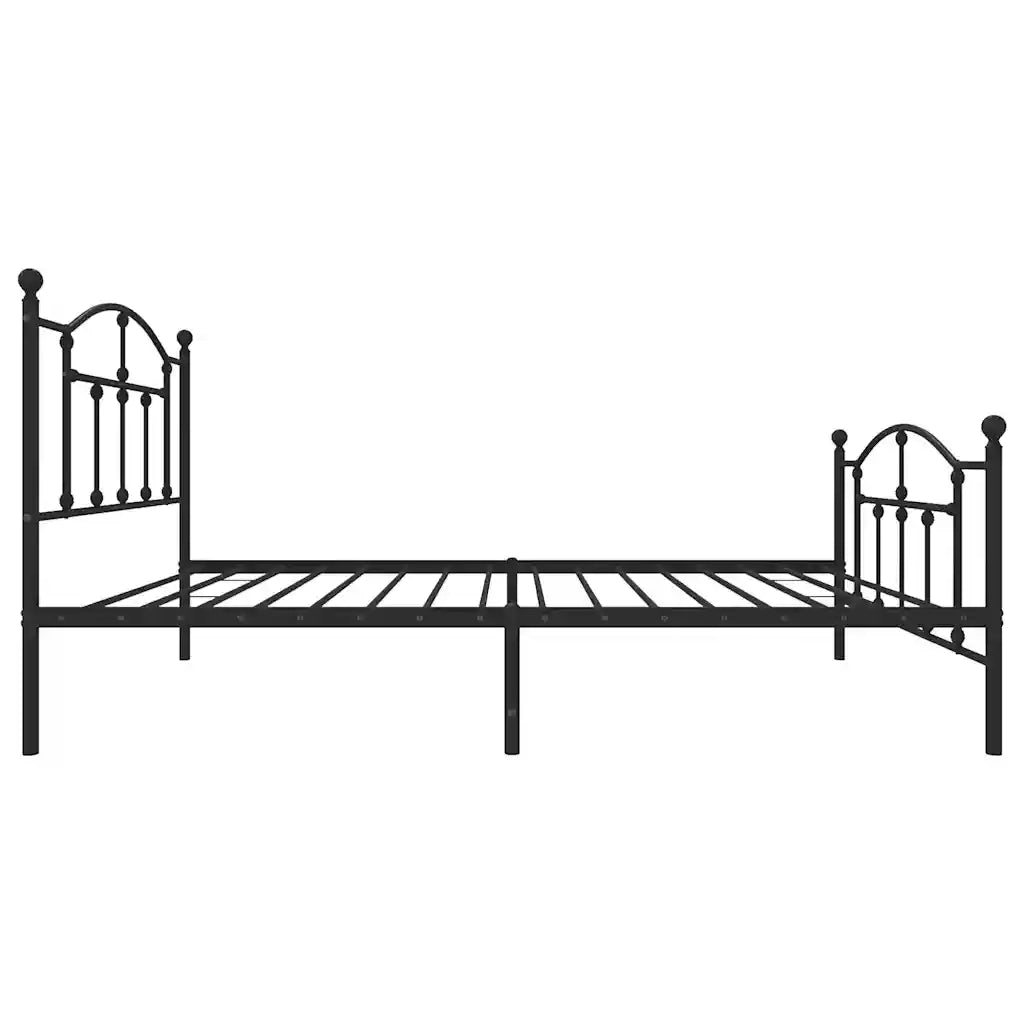 Giroletto con Testiera e Pediera-Struttura Letto Metallo Nero 100x190 cm 509167