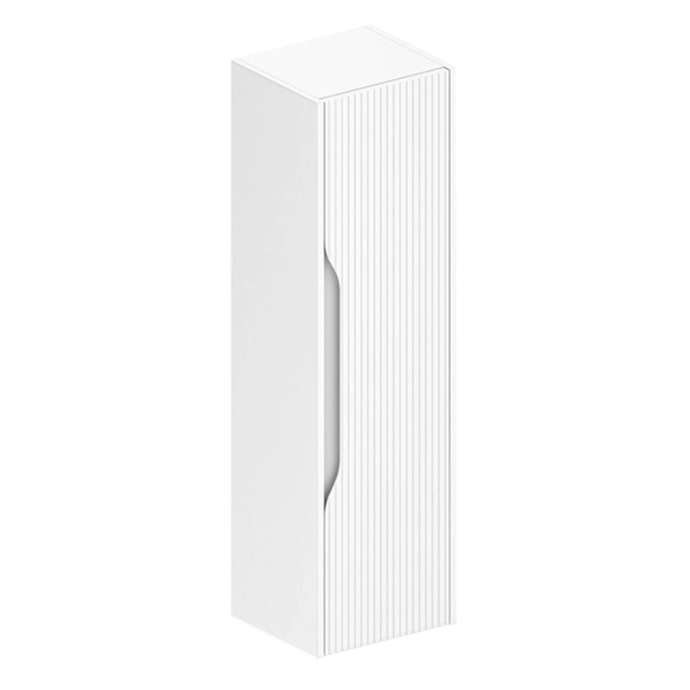 Colonna bagno sospesa Soho 1 anta effetto cannettato colore bianco opaco 120x30x35 cm