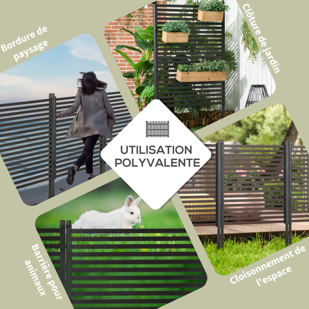 Pannello frangivista giardino ¨C Xylo ¨C metallo grigio antracite modulare 93x22x150 cm