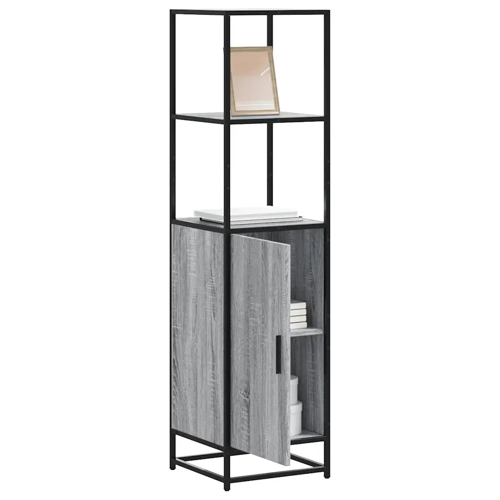 Credenza-Buffet-Armadio da cucina Grigio Sonoma 35,5x35x139 cm Legno Multistrato Metallo 245798