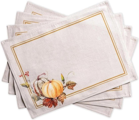 Set di 4 tovagliette in cotone 100% - tavola da pranzo cucina - pasti per Thanksgiving e Natale