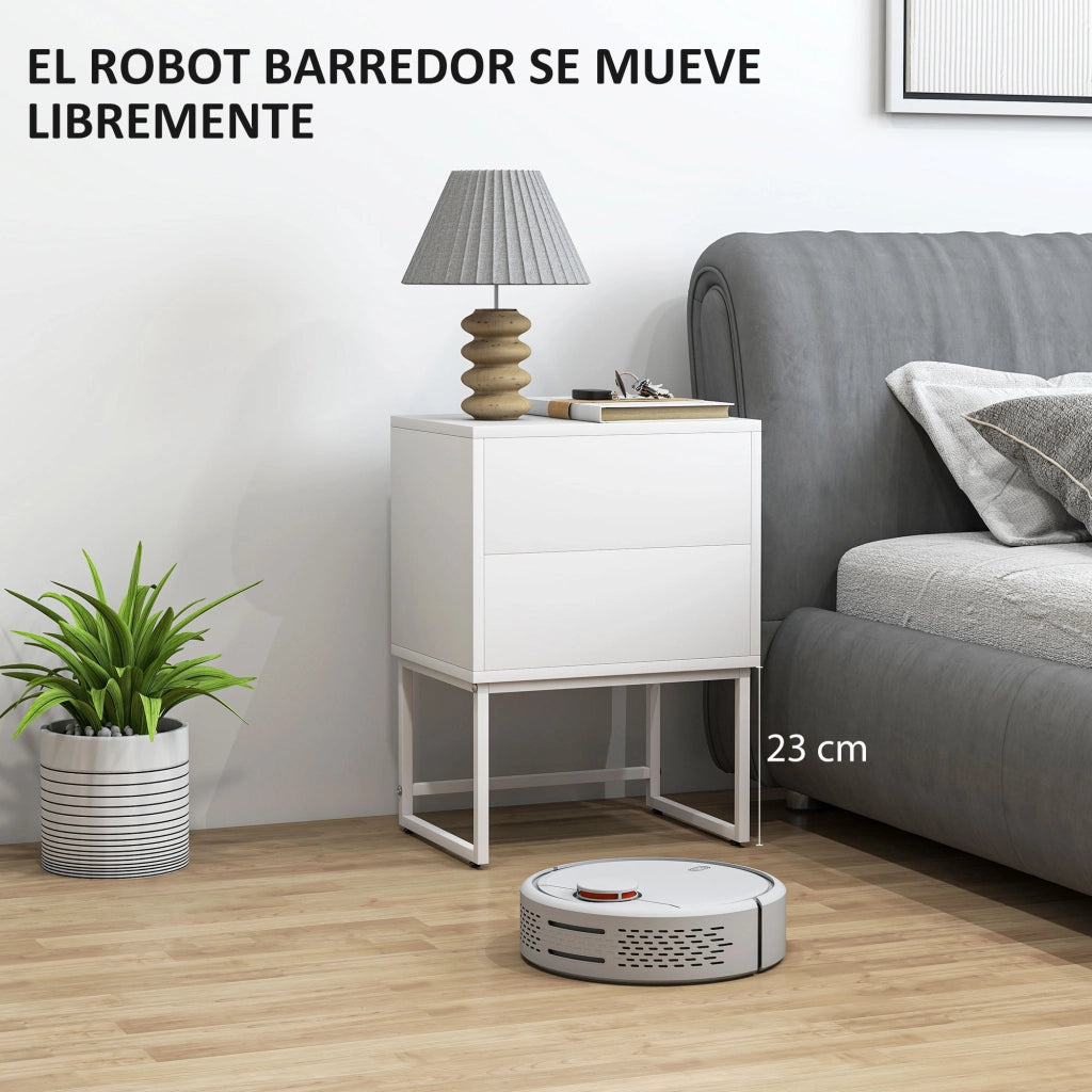 Tavolino da notte ¨C zephmum ¨C 40x30x55 cm bianco