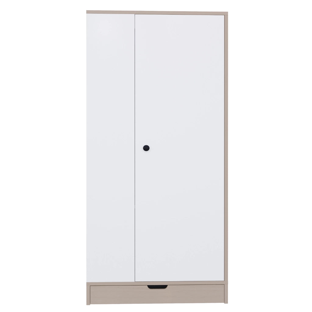Armadio con 1 anta e ripiani regolabili per camera da letto e soggiorno in legno, bianco naturale 70 × 40 × 170 cm