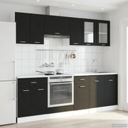 Unità Cucina Lyon 8 pz Rovere Nero Legno ingegnerizzato 3445860