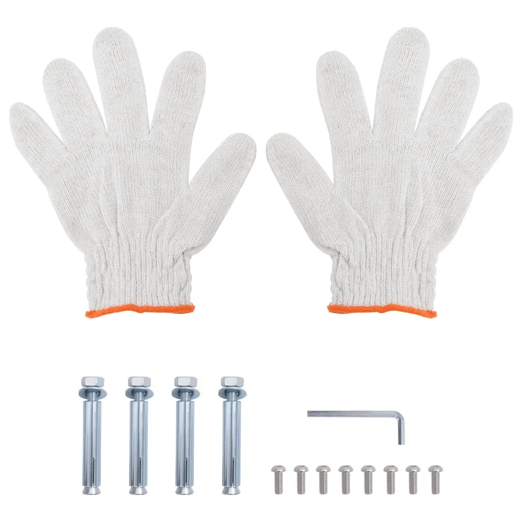 Mensola a Muro 2 Ripiani 75x23,5x60cm Argento in Acciaio Inox