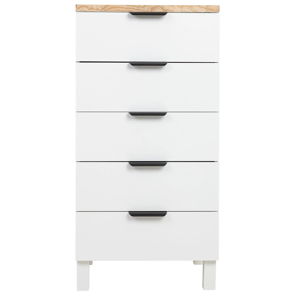 Cassettiera in legno bianco 45x35x90