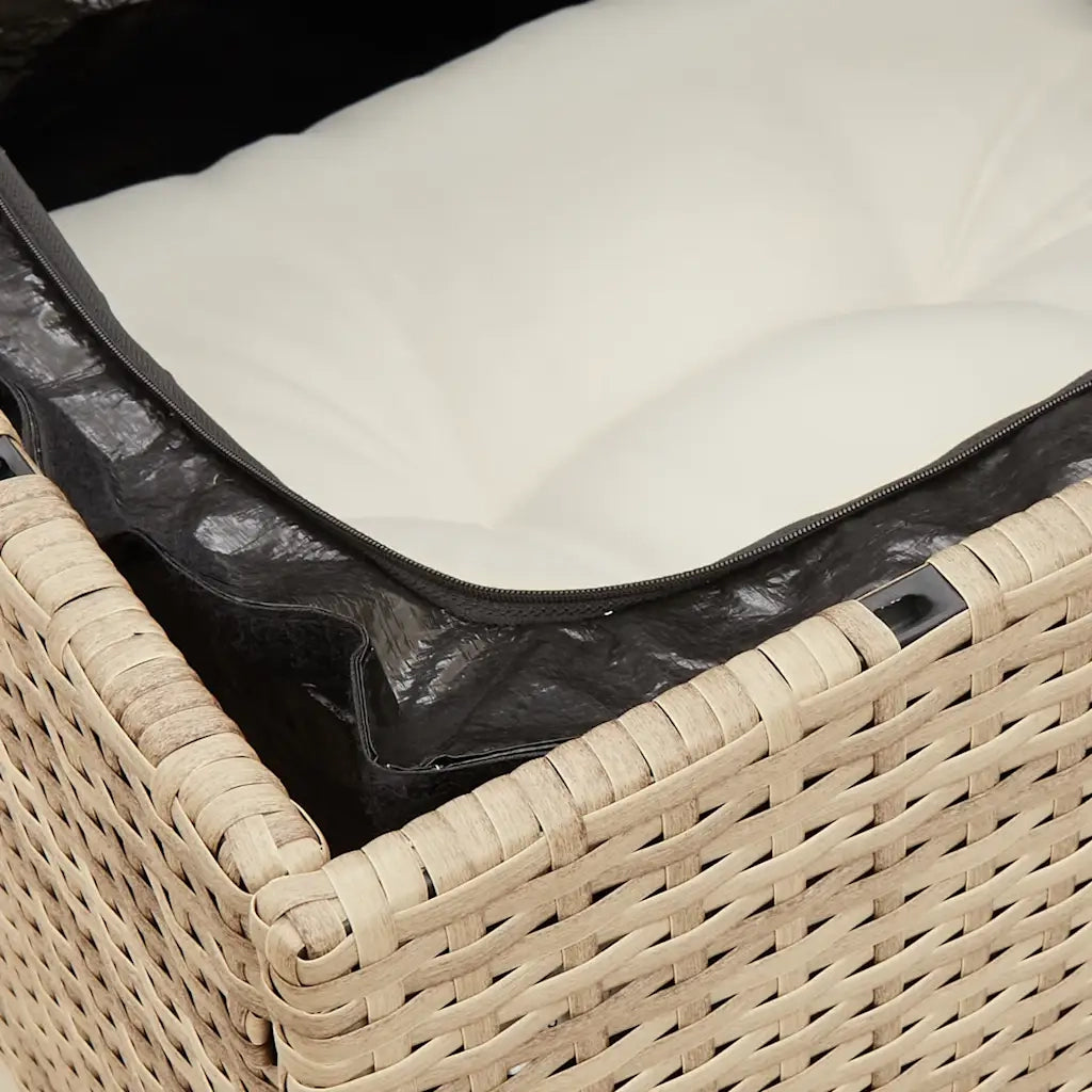 Divano da Giardino con Cuscini a 3 Posti Beige in Polyrattan 366076