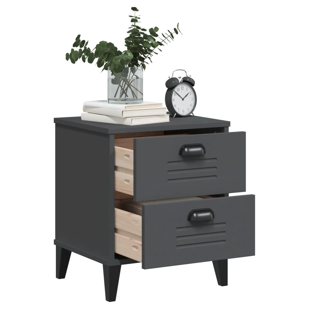 Comodino VIKEN Antracite in Legno Multistrato 374910