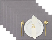 Set di tovaglie in cotone puro, set di 6 pezzi, accessori per tavola e cucina grigio.