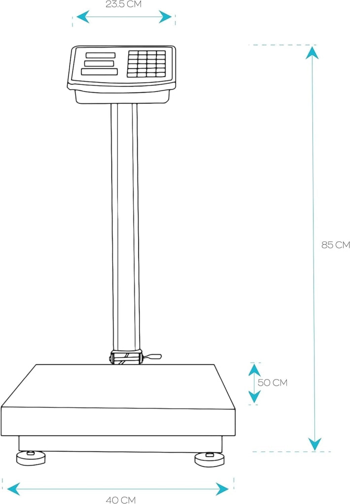 Bilancia Digitale Elettronica, Professionale da 300 Kg con Display Bilancia Industriale Ricaricabile per Utilizzo in Negozi, Abitazioni, Aziende