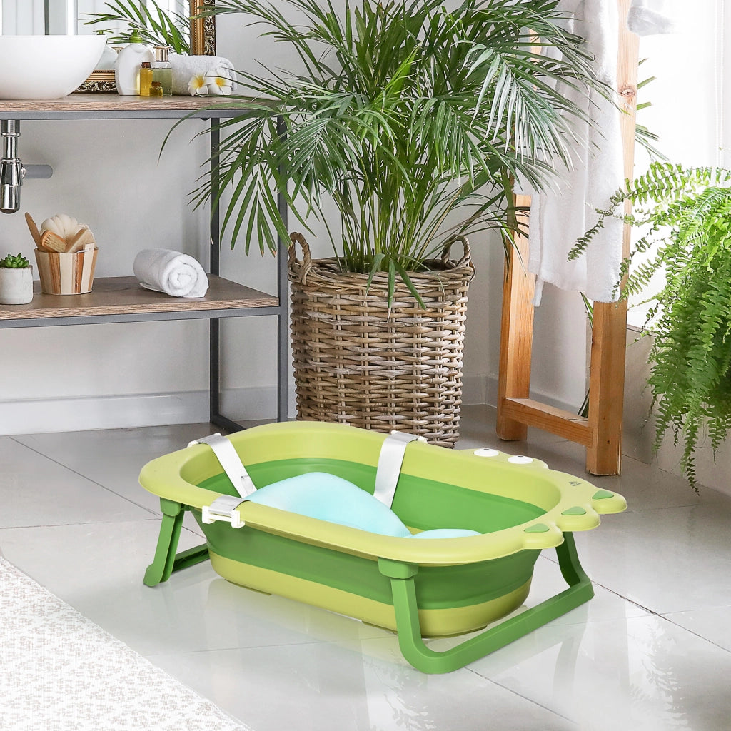 Vasca da bagno pieghevole per bambini ¨C zephmum ¨C azzurro, verde, 80x53.9x20.8cm