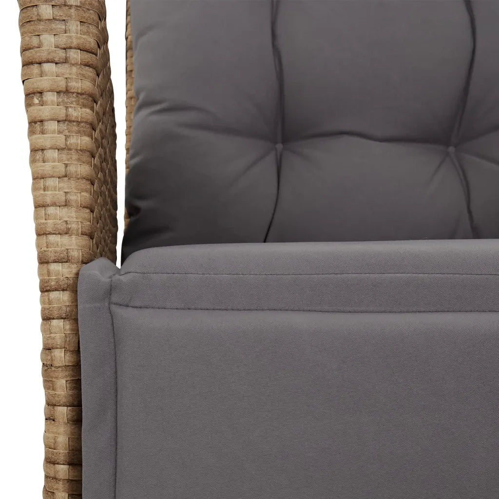 Set da Pranzo da Giardino 5 pz con Cuscini Beige in Polyrattan 3277484