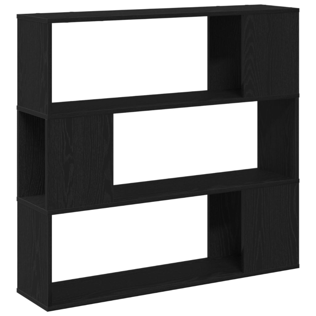 Libreria  Nera in Rovere 100x24x94 cm in Legno Ingegnerizzato