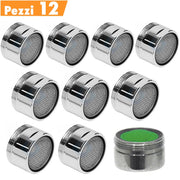 Trade Shop - Kit Set 12 Pezzi Filtro Filtrino Rubinetto Rompigetto Areatore Maschio Da 24 Mm -