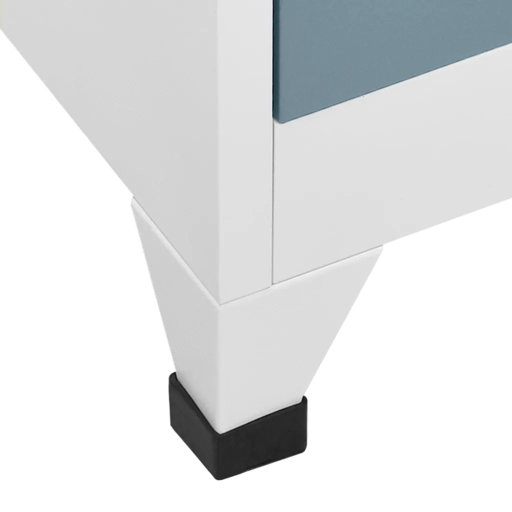 Armadietto con Chiave Grigio Chiaro e Scuro 90x40x180cm Acciaio 339835