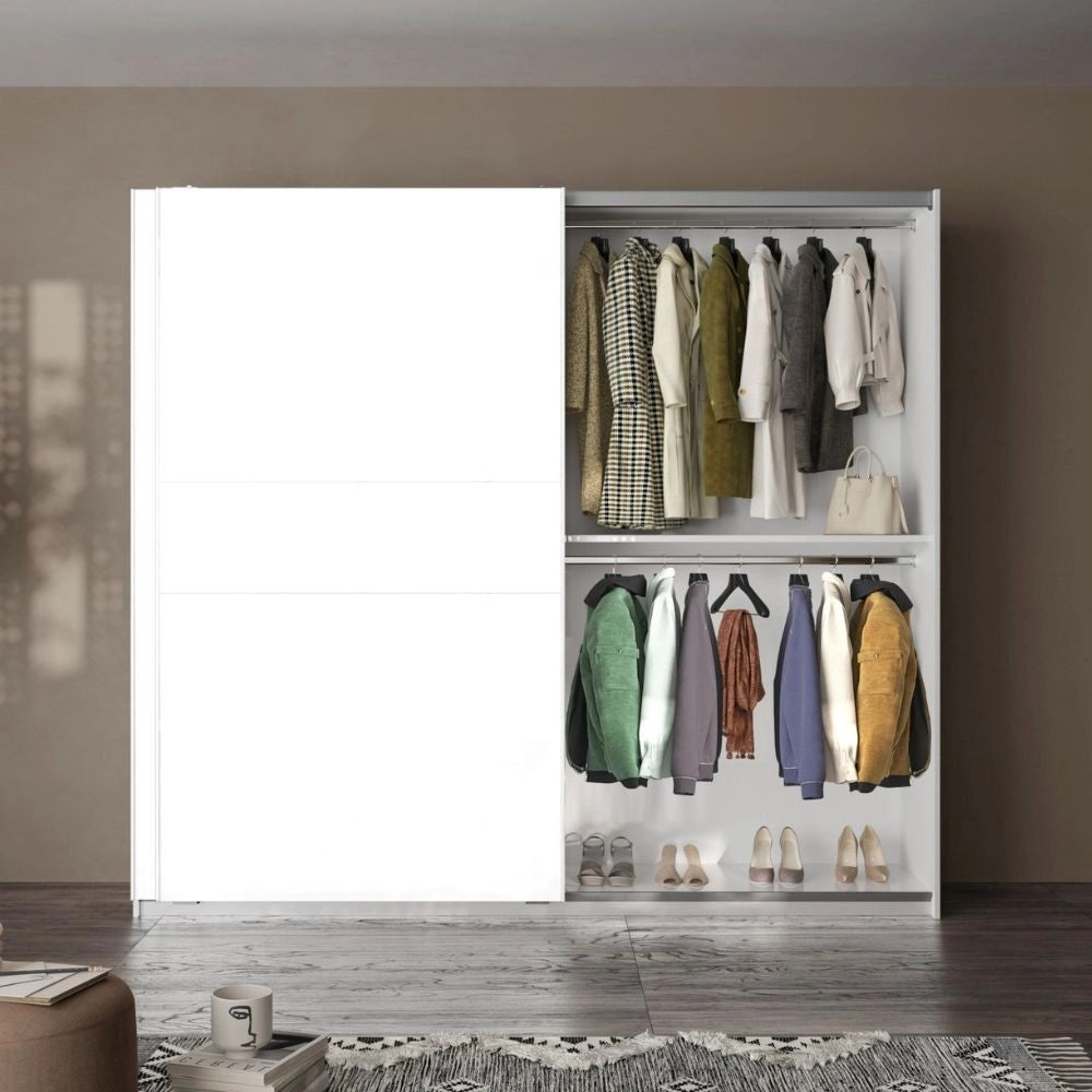 Armadio due ante scorrevoli bianco opaco Swing – 257x55x230H
