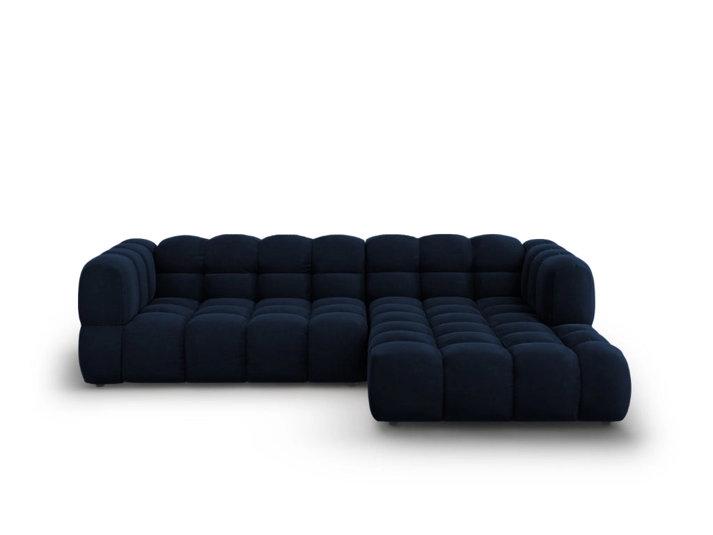 Cosmopolitan Design - Divano angolare modulare destro "Sky" 4 posti in velluto blu reale 