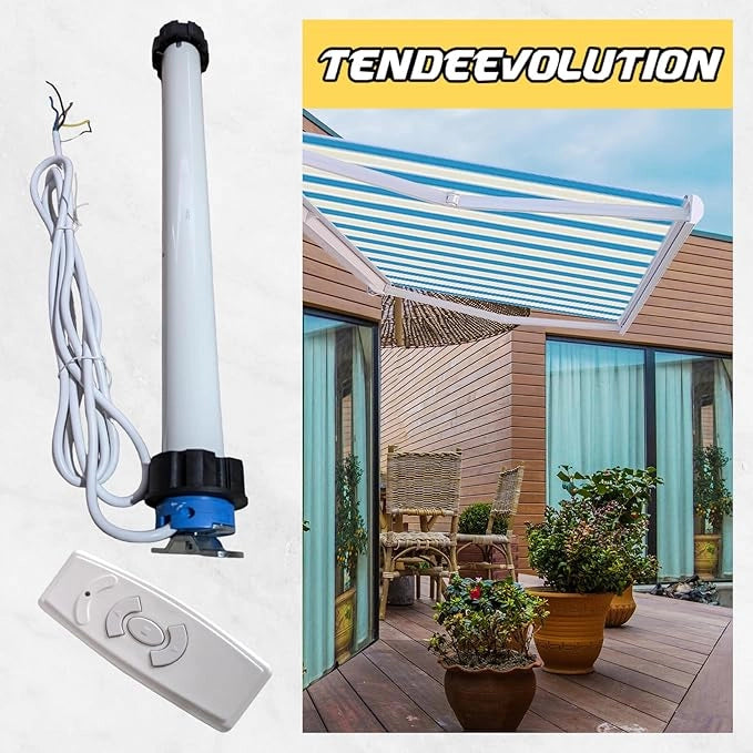 Motore Elettrico Professionale Silenzioso 100Kg/50Nm con Telecomando per Tapparelle/Tende da Sole - Ø70mm