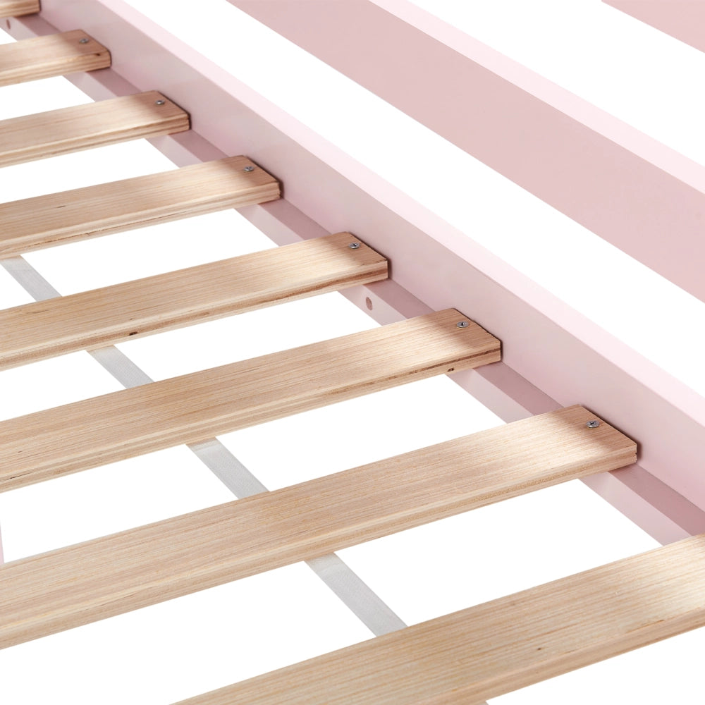Letto per bambini Rosa in legno di pino UE 90 x 200 cm con telaio a doghe Letto per bambini piccoli