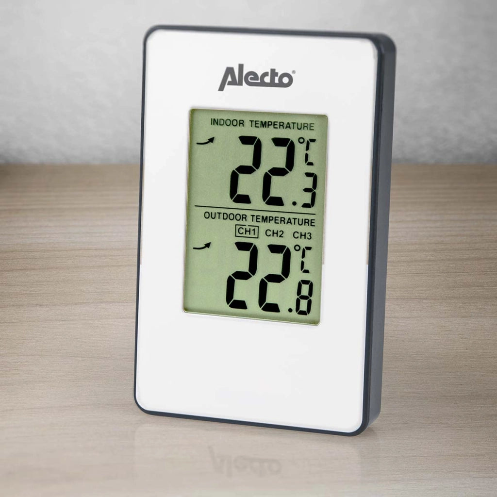 Stazione meteorologica con sensore wireless e schermo LCD Modello WS-1050 Bianco Alecto