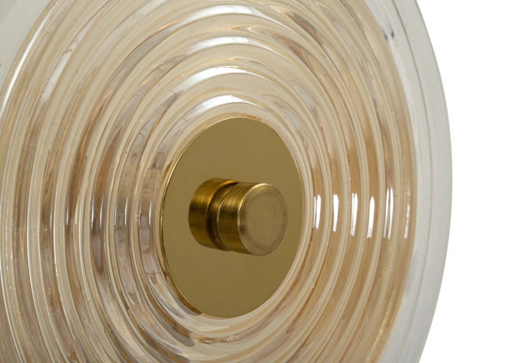Lampada da Muro Venice 25x10x52 cm in Vetro e Ferro Oro e Naturale e Marrone