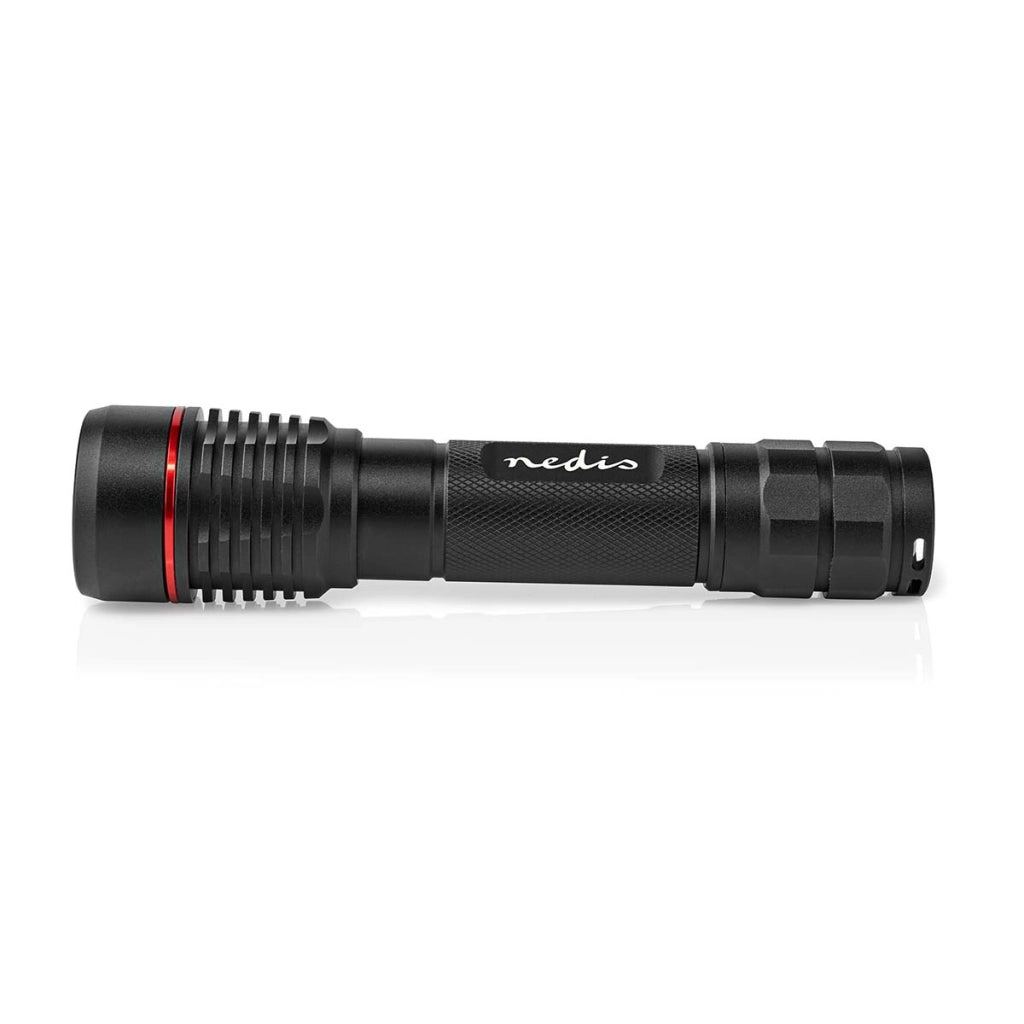 Torcia LED 10W 1000lm IPX7 Portata 200m Ricaricabile USB-C Nero Nedis