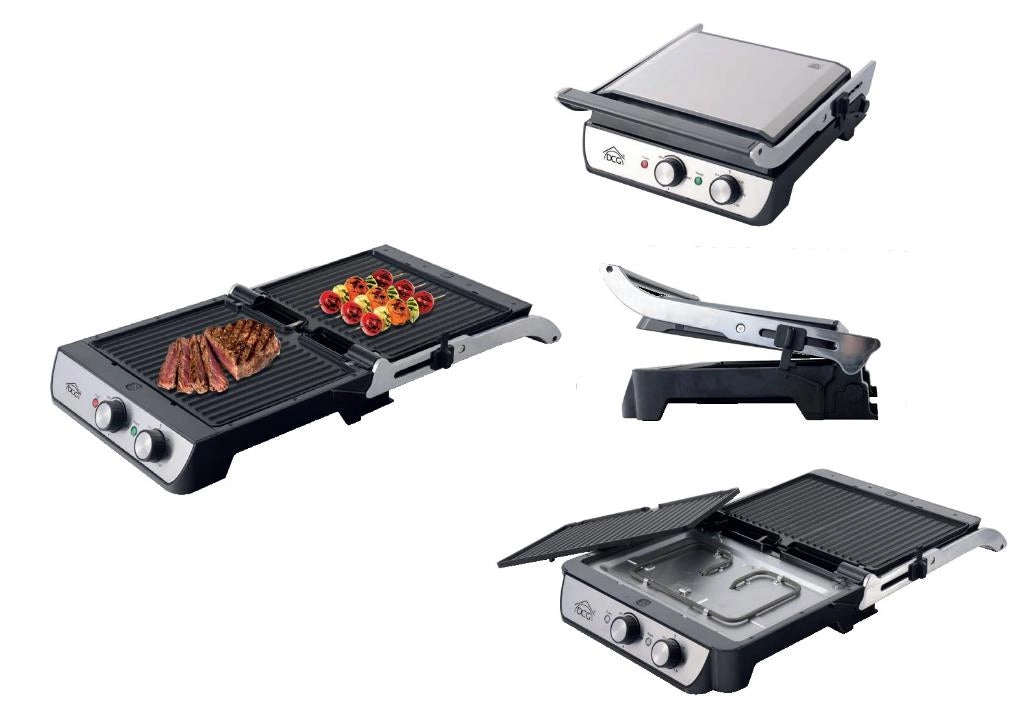 Bistecchiera Tostiera Piastre Antiaderenti 2000 Watt ST3400 DCG