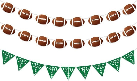 Decorazioni da Calcio 3 Pezzi - Bandiera da Calcio - Decorazioni per Feste - Tema Sport Party - Cartone - Progetto Sostenibile - Decorazioni da Calcio