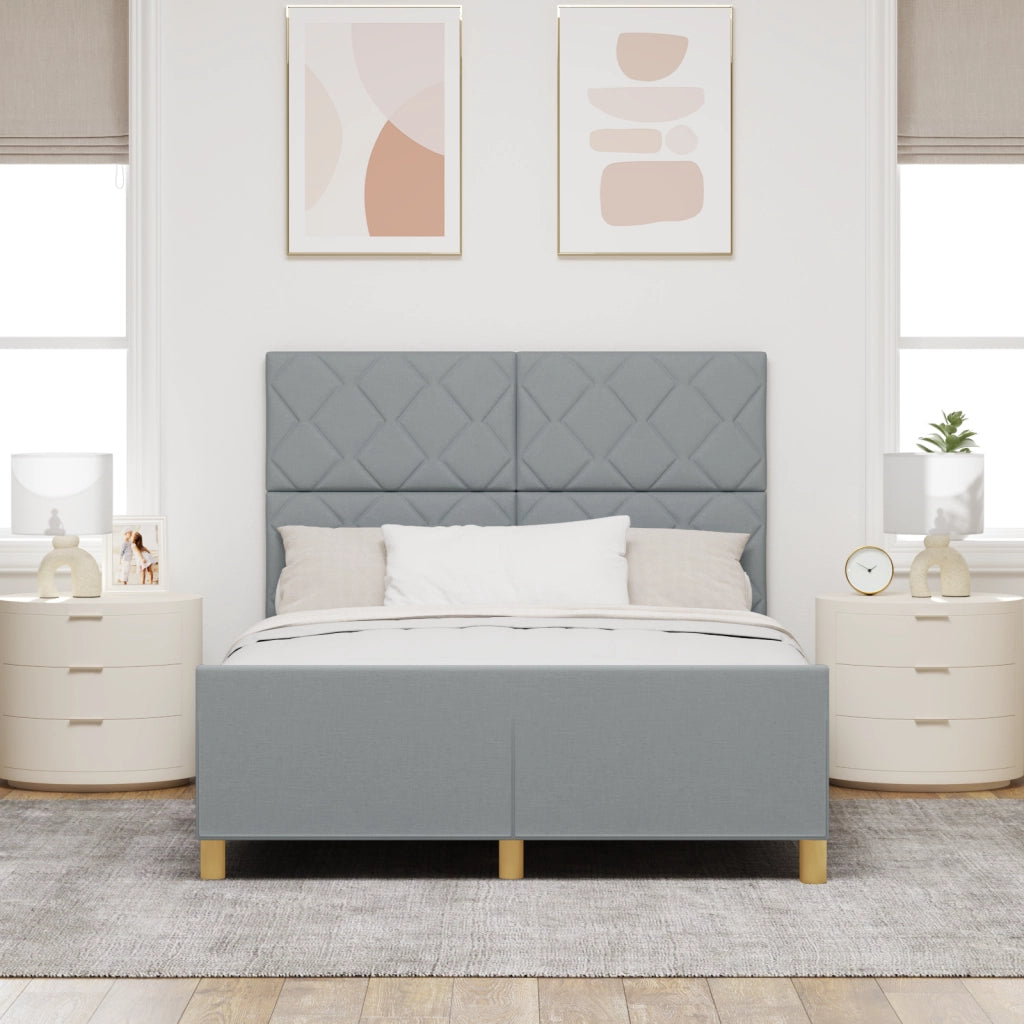 Struttura Letto Grigio Chiaro 160x200 cm Tessuto