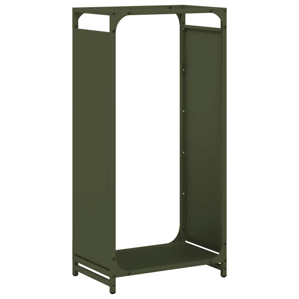 Rastrelliera per Legna da Ardere Verde Oliva 44x28x90 cm 864210