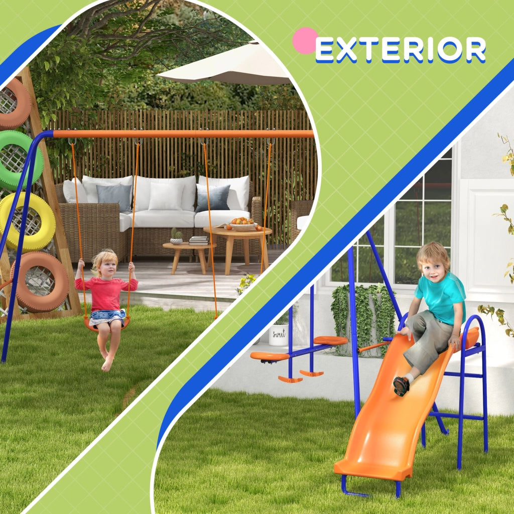 Set Gioco 4 in 1 con Altalena Scivolo e Dondolo ¨C Xylo ¨C Multicolore per Bambini