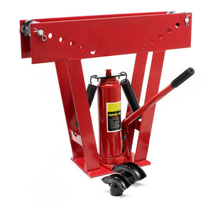 Rohrbiegemaschine hydraulisch 8 t, Rohrbiegegerät mit 3 Presstücken Ø 21,3-33,7 mm, Rohrbieger inkl. Matritzen