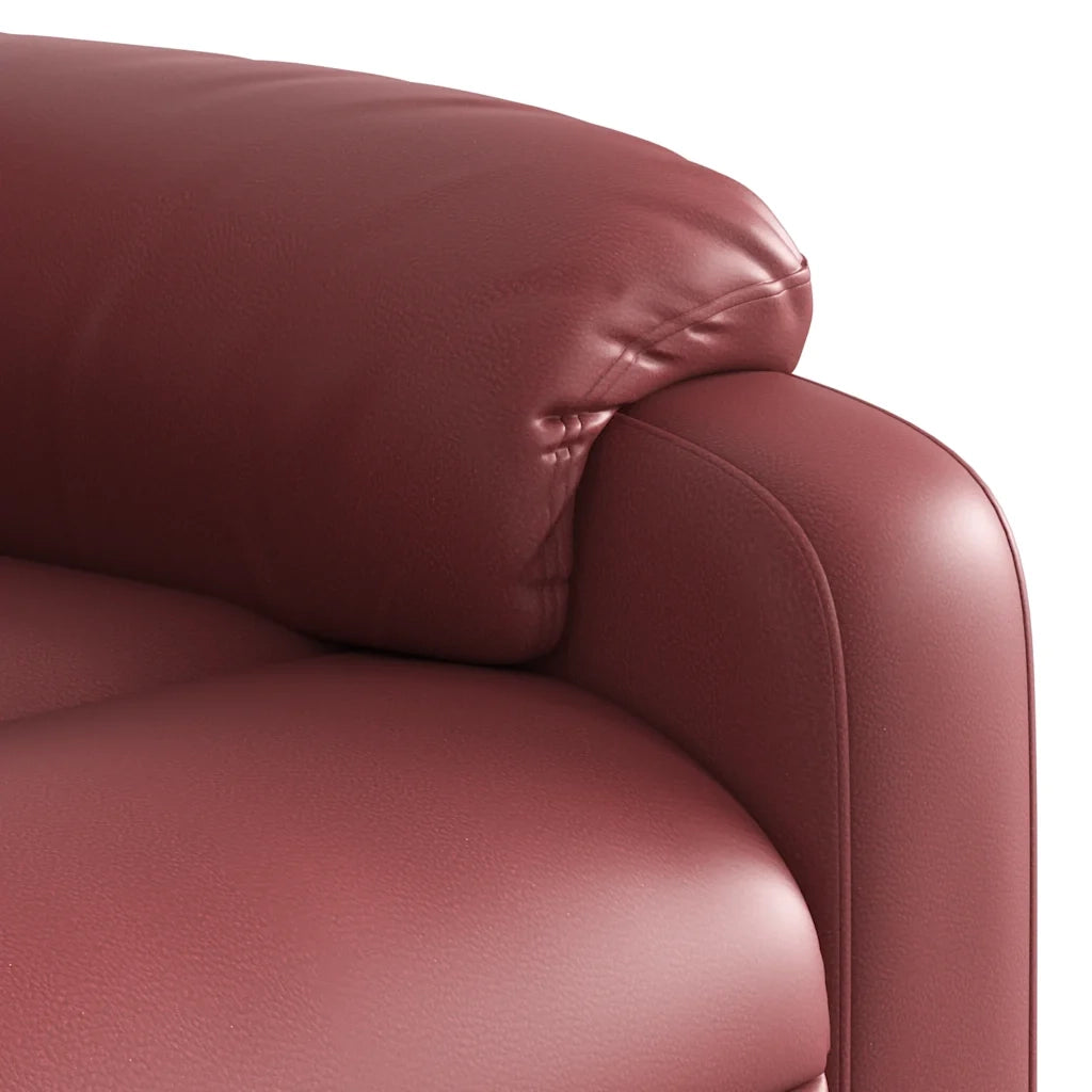 Divano Sedia-Poltrona Massaggiante Reclinabile Rosso vino in Similpelle 469054
