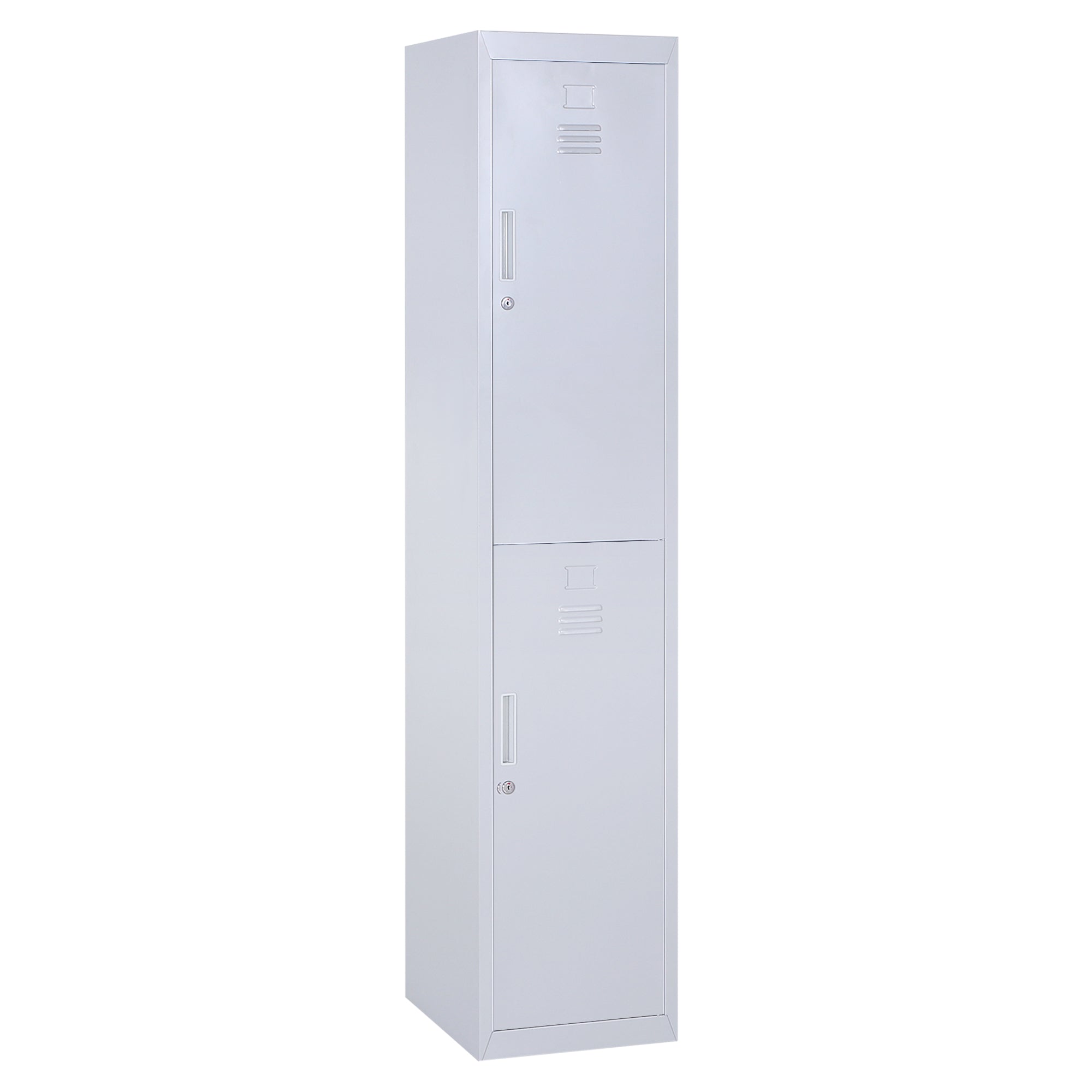 Armadietto Guardaroba in Acciaio 4 Ripiani 2 Porte con Chiusura di Sicurezza Grigio 38x46x180 cm