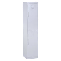 Armadietto Guardaroba in Acciaio 4 Ripiani 2 Porte con Chiusura di Sicurezza Grigio 38x46x180 cm