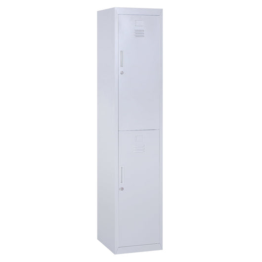 Armadietto Guardaroba in Acciaio 4 Ripiani 2 Porte con Chiusura di Sicurezza Grigio 38x46x180 cm