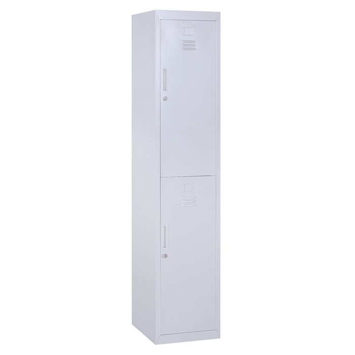 Armadietto Guardaroba in Acciaio 4 Ripiani 2 Porte con Chiusura di Sicurezza Grigio 38x46x180 cm