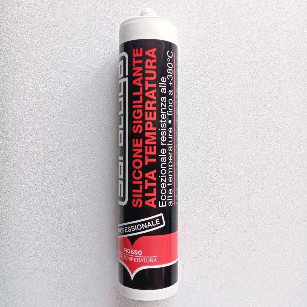 Saratoga 310ml silicone acetico alta temperatura per forni caldaie caminetti, colori rosso