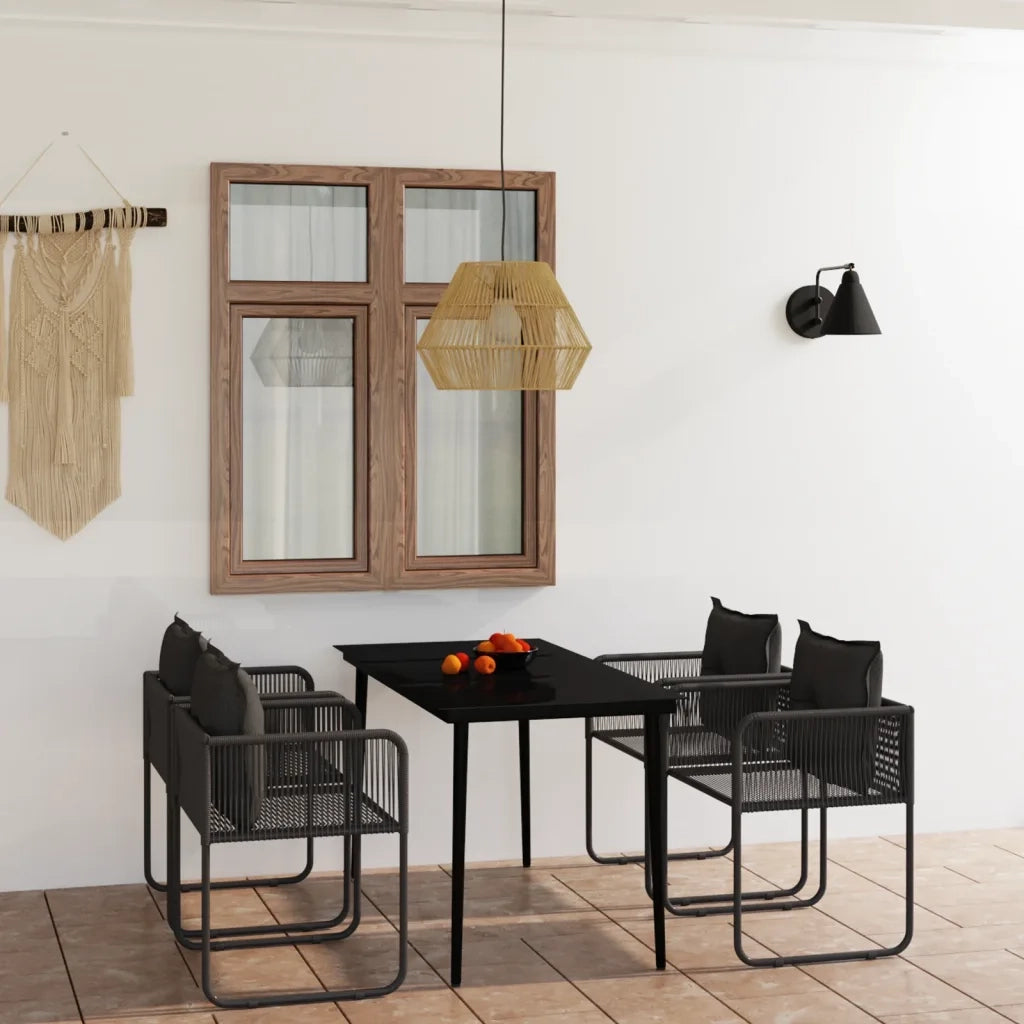 Set da Pranzo da Giardino 5 pz Nero cod mxl 42866