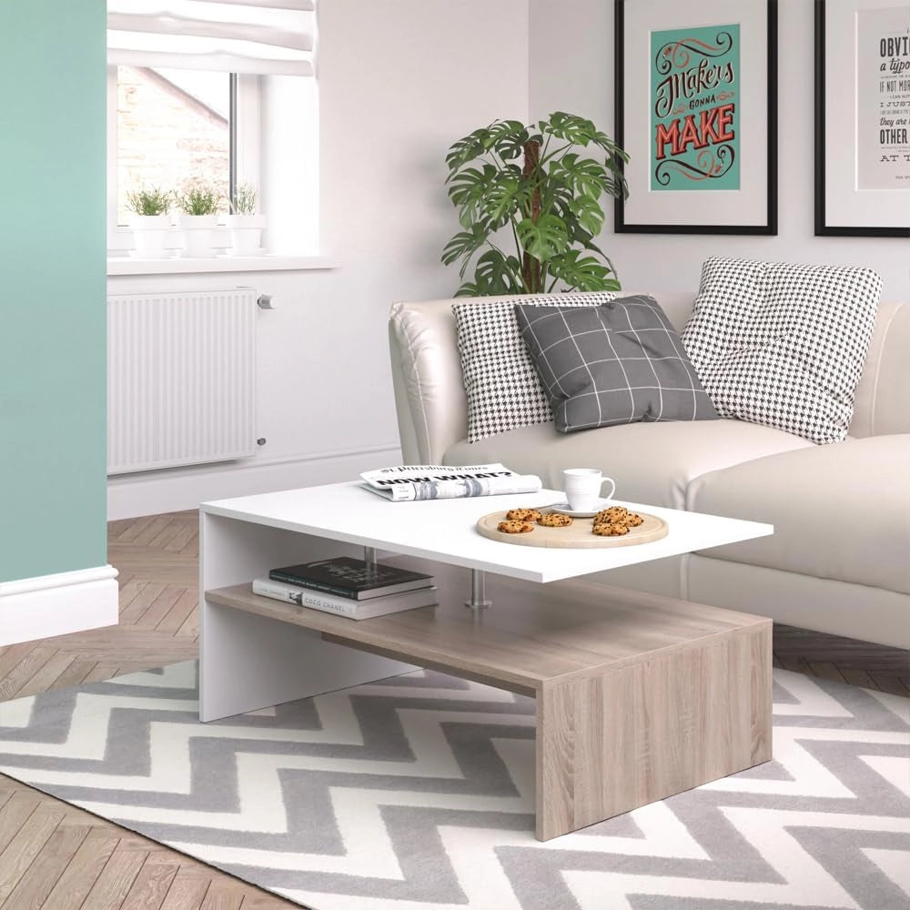 VICCO, Tavolino da salotto Amato, 90 x 60 cm, in legno, 3 colori a scelta bianco, sonoma, rovere