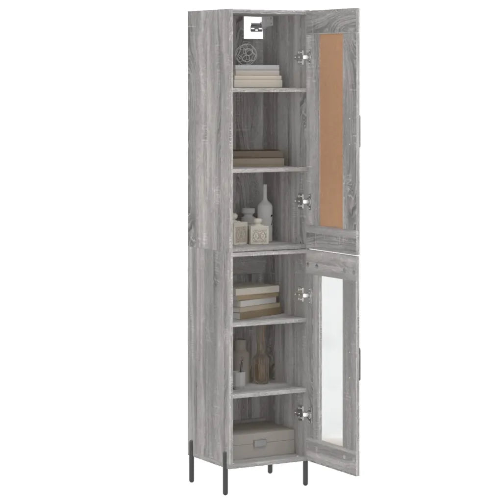 vidaXL Credenza Grigio Sonoma 34,5x34x180 cm in Legno Multistrato