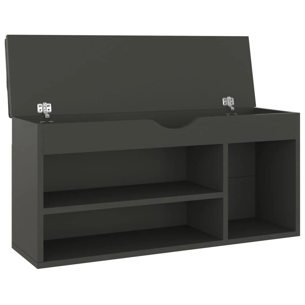 Panca portascarpe/stivali cassettiera scaffale mobile da ingresso contenitore e cuscino 104 x 30 x 49 cm legno ingegnerizzato grigio 02_0022954