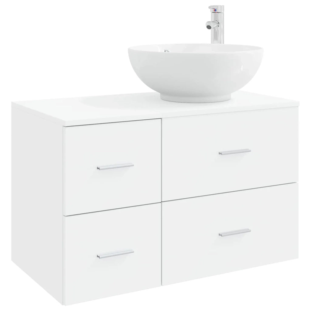 Set di mobili per il bagno 2 pz Bianco Legno ingegnerizzato 3403992