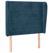 Testiera | Testata ad Orecchio Blu Scuro 93x23x118/128 cm in Velluto