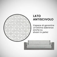 Copridivano con Copri Braccioli Seduta 60 cm in Poliestere Grigio