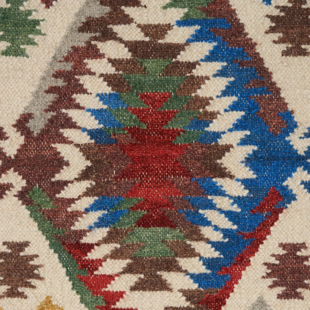 Tappeto di lana multicolore 80 x 150 cm kilim fatto a mano con nappe soggiorno camera da letto
