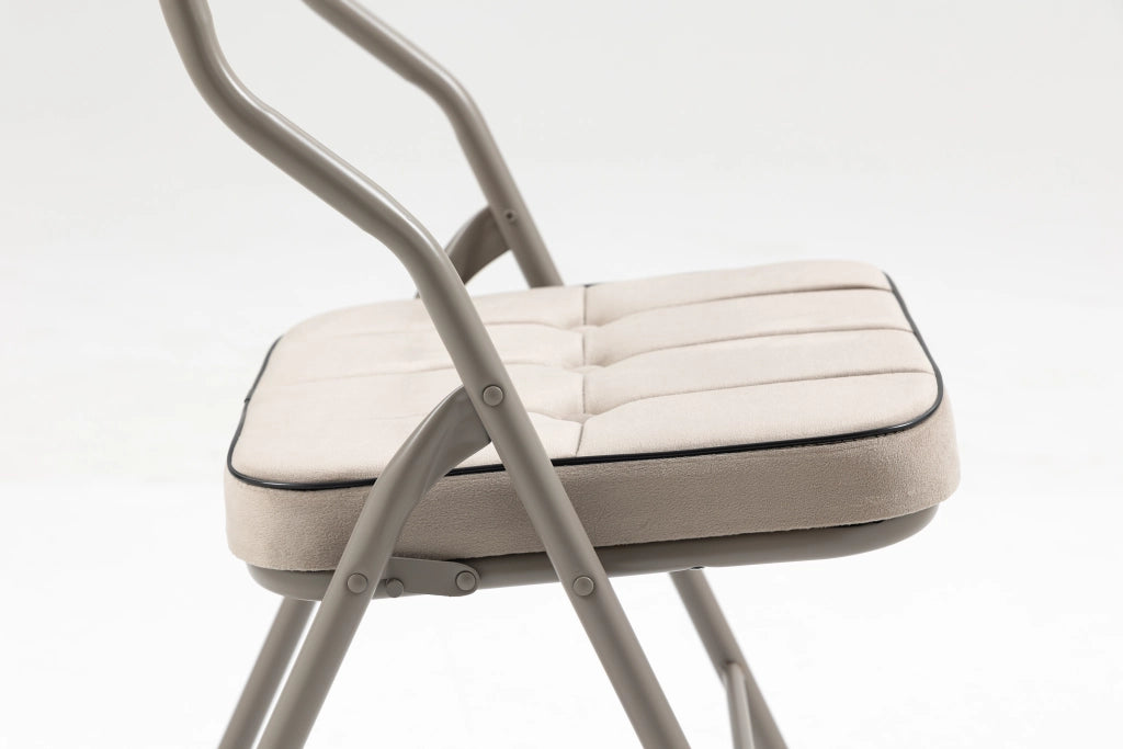 SEDIA PIEGHEVOLE Imbottita Set da 2 pezzi Struttura in acciaio Color khaki