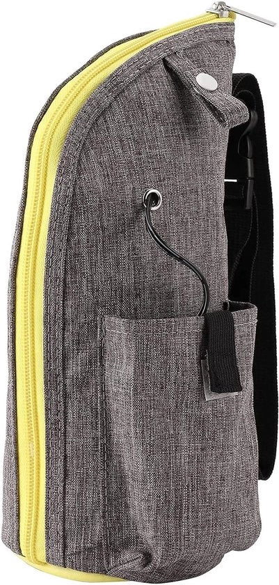 Termotassa portatile per biberon con chiusura a cerniera e alimentazione USB (grigio giallo)