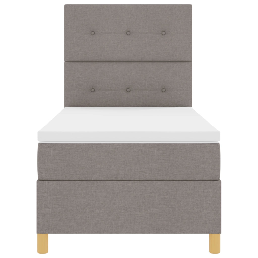 Letto con box spring e materasso Tortora 90x200 cm Tessuto